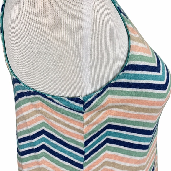 JCP 100% Linen Multicolor Chevron Print Tank Top - Picture 4 of 11